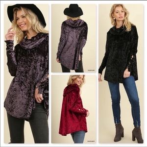 Umgee purple velvet tunic top